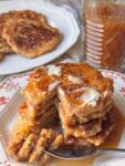 Homemade Apple Pancakes with Sweet Apple Syrup (Easy Recipe)